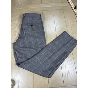 J Crew Ludlow Slim Fit Pants Mens 29x28 Wool Cashmere Gray Plaid Trousers Dress